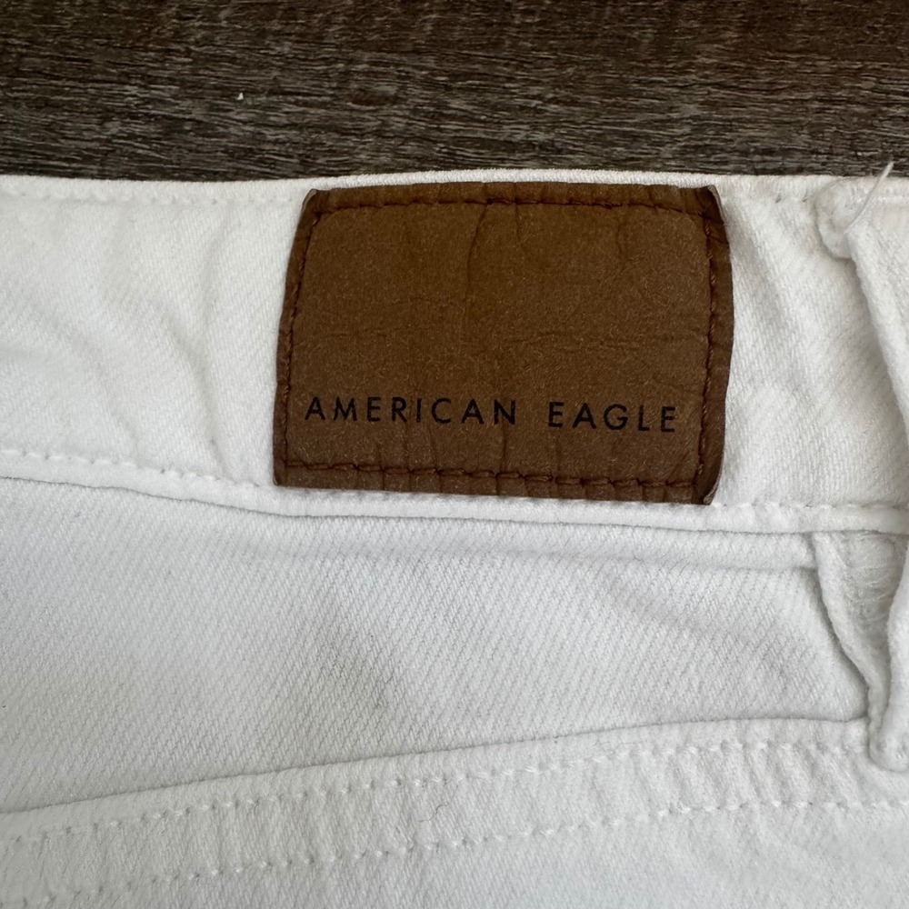 American Eagle Super High-Rise Baggy Wide Leg Cargo Jeans 0 White Utility - Picture 7 of 8